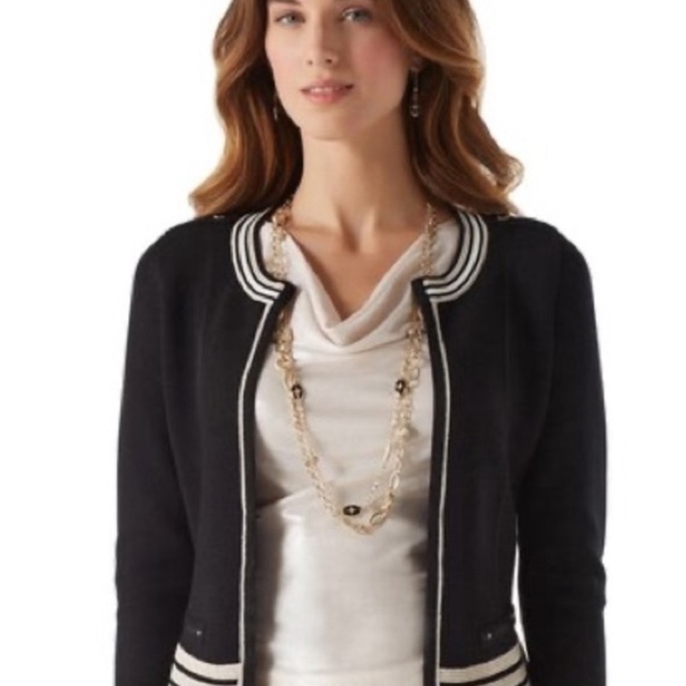 White House Black Market Milano Stripe Jacket-Sz: L- BNWT - Picture 11 of 11